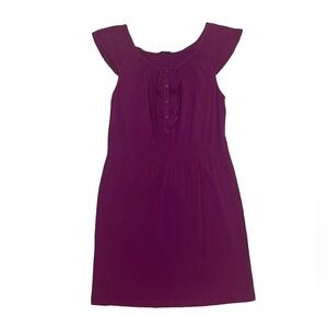 Theory Short Sleeve Stretch Knit Dress Size Small Petite Magenta